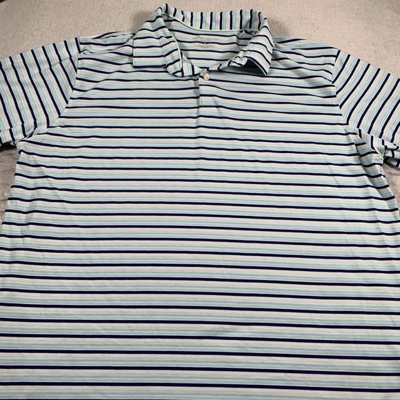 Peter Millar Polo Mens Extra Large Blue White Striped‎ Seaside Stretch - Picture 2 of 12